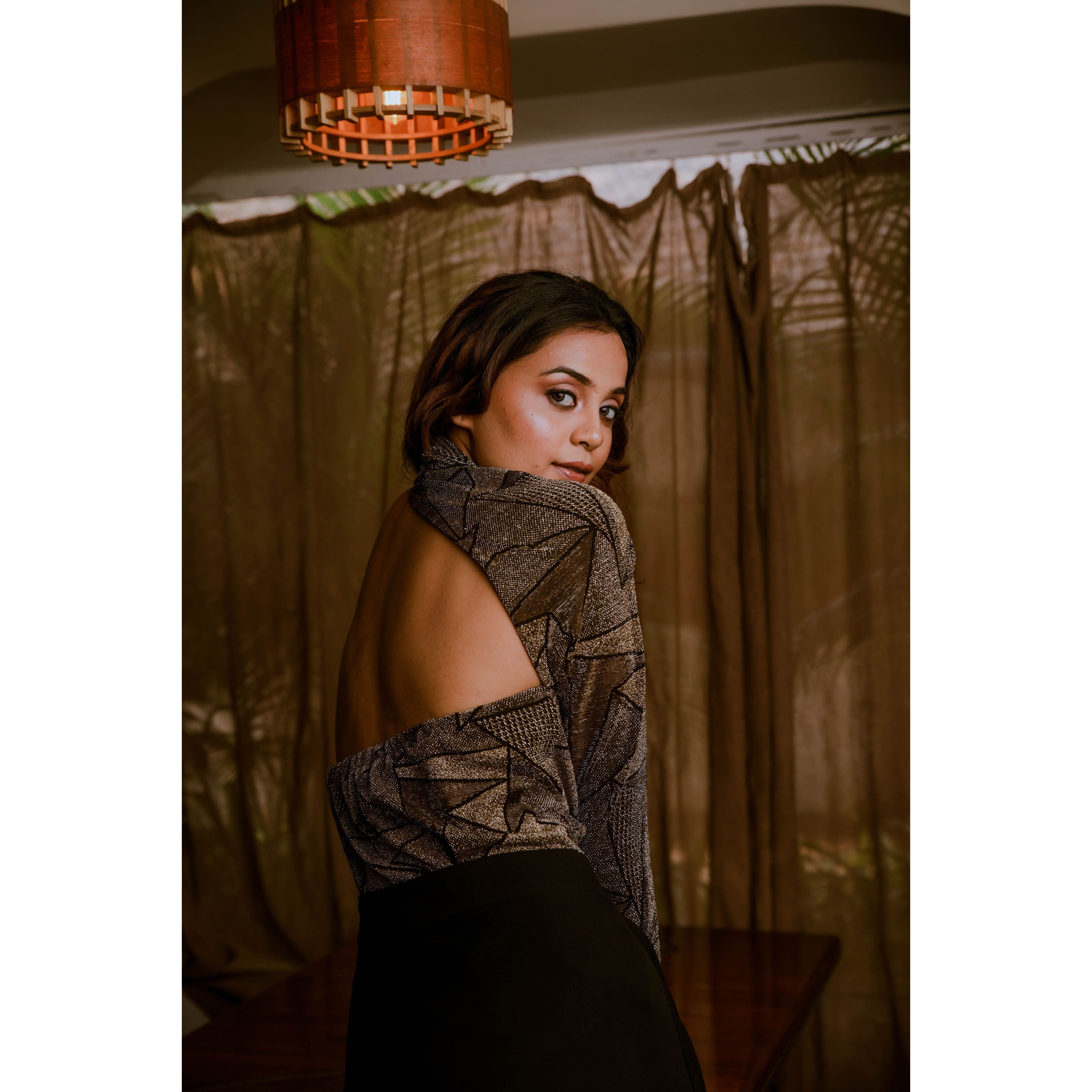 Shawl feature top